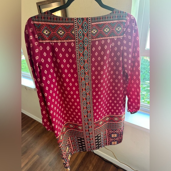 LOFT XXSP Diamond Mosaic 3/4 Sleeve Dress - Picture 4 of 10